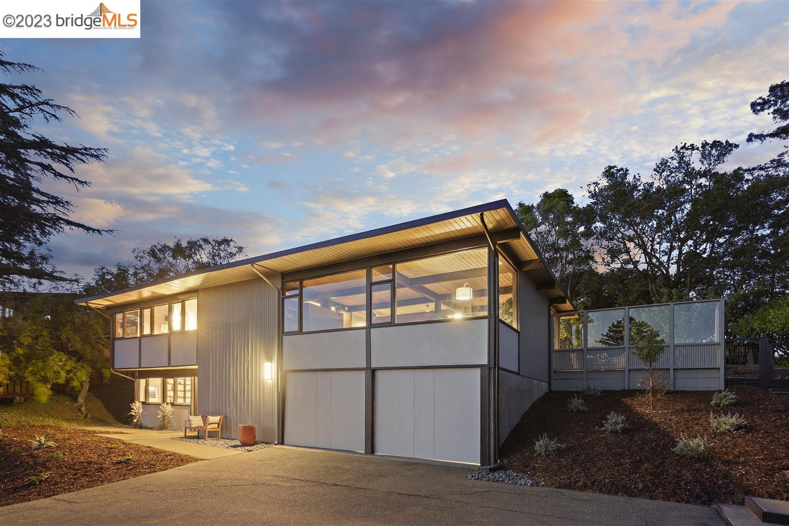 a view of a building with a street