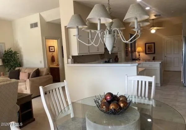 a front view of a house with lots of furniture