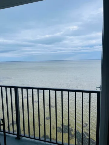 a close view of deck with a chair