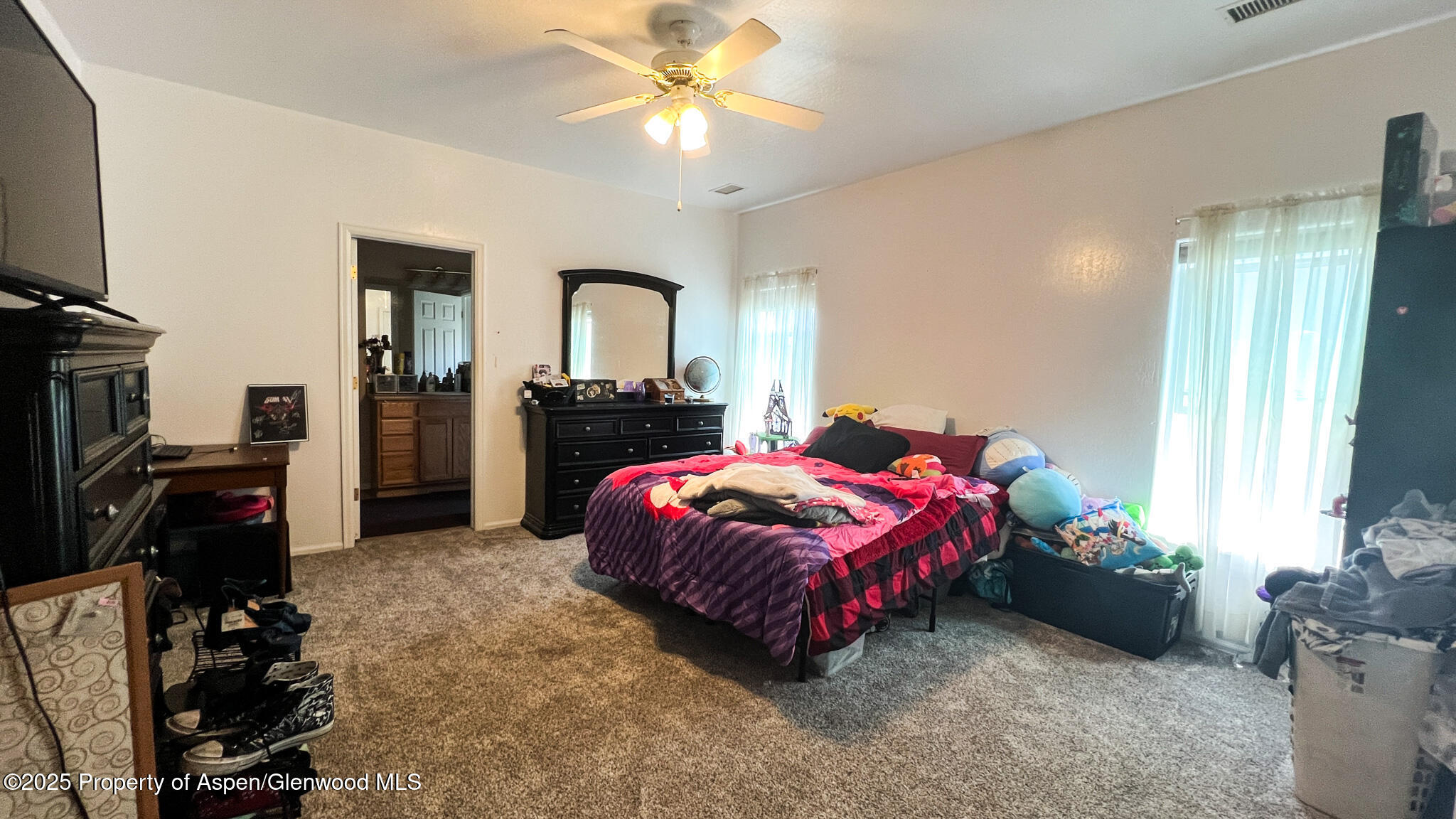786 Comstock Drive Fruita, CO 81521 - Photo 20 of 38 a bedroom with a bed and a flat tv screen on dresser