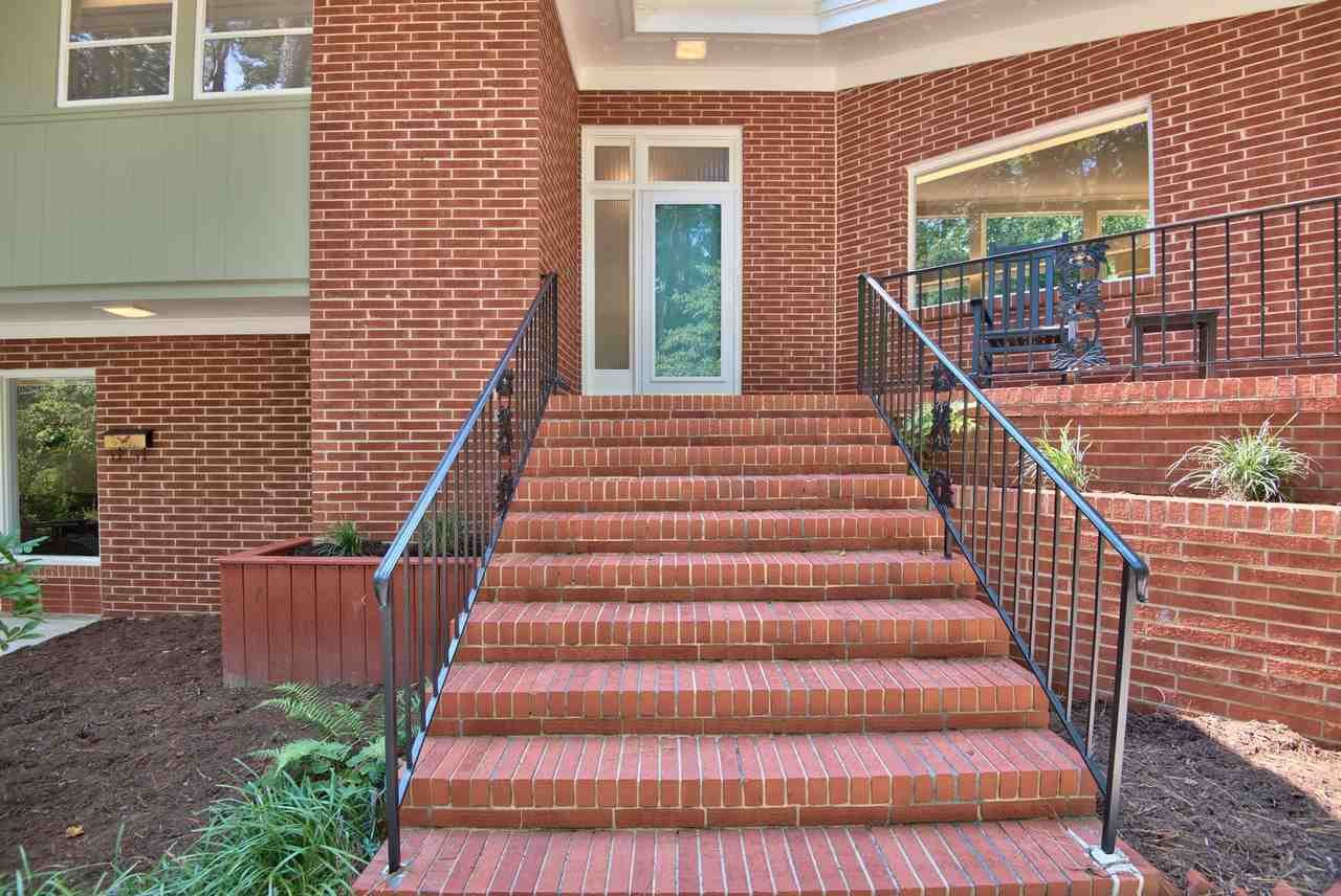 You'll find this unique entry on a handful of Triangle homes designed by California brothers Jim & John Webb. Trademark Webb Entry
