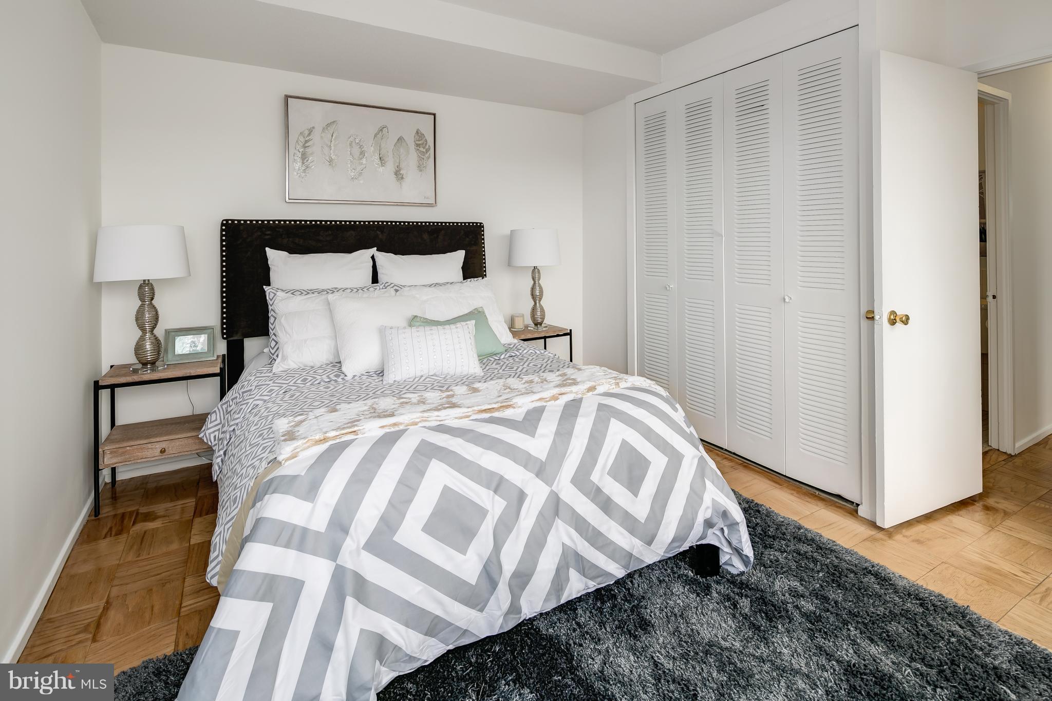 1301 Delaware Avenue Southwest, Unit N512 Washington, DC 20024 - Photo 16 of 28 a bedroom with a bed and painting on the wall