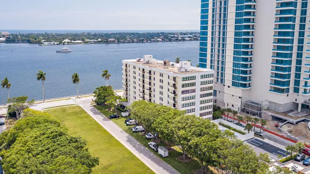 a view of a city with tall buildings