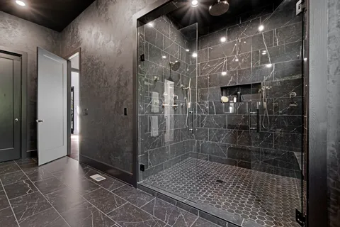 a bathroom with a shower