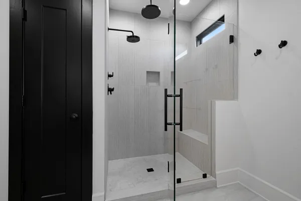 a bathroom with a shower