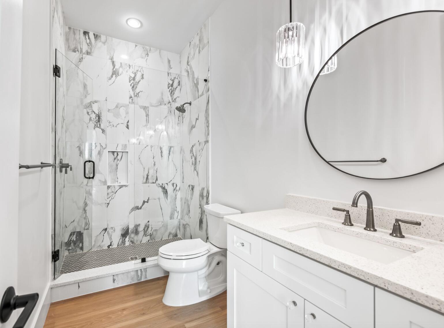 205 Redbud Ln Inlet Beach Inlet Beach, FL 32461 - Photo 19 of 34 a bathroom with a sink a toilet and shower