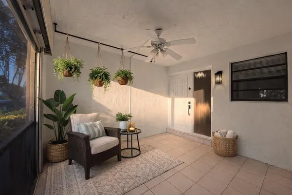 a living room with furniture