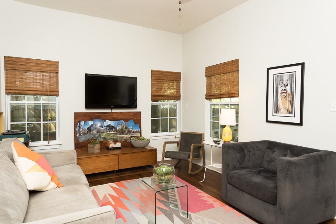 2805 Lafayette Avenue Austin, TX 78722 - Photo 12 of 23 Living area featuring wood finished floors