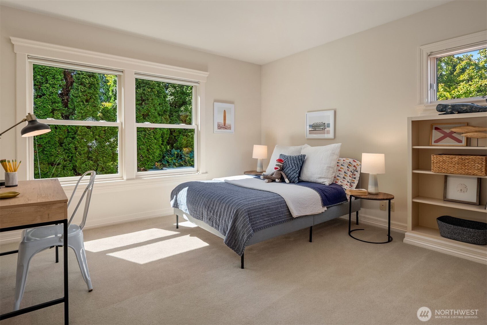 4640 95th Avenue Northeast Yarrow Point, WA 98004 - Photo 23 of 33 a bedroom with a bed and a large window