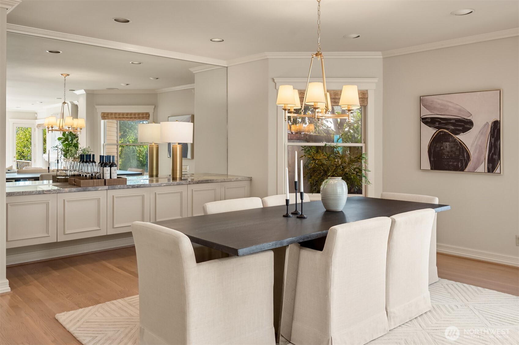 4640 95th Avenue Northeast Yarrow Point, WA 98004 - Photo 7 of 33 a kitchen with a table chairs sink and window