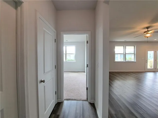 a view of a bathroom with a glass door