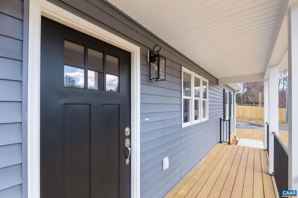 a view of front door deck