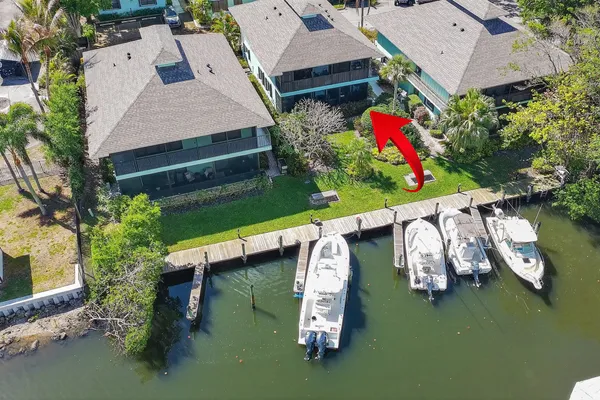 an aerial view of a house