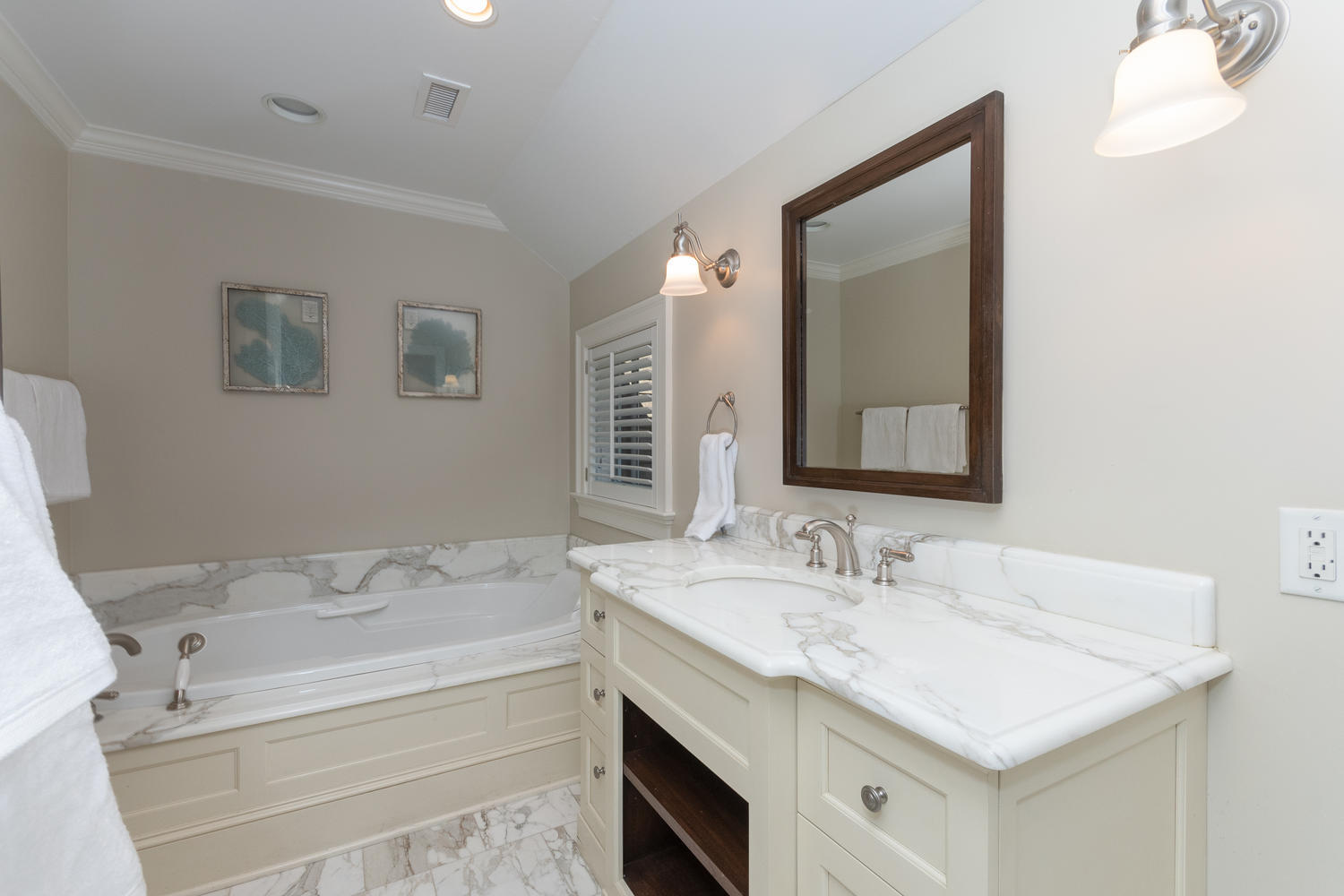 108 Inwood Road Darien, CT 06820 - Photo 34 of 83 a bathroom with a granite countertop sink and a mirror