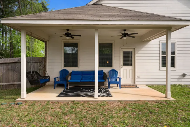 an aerial view of a house