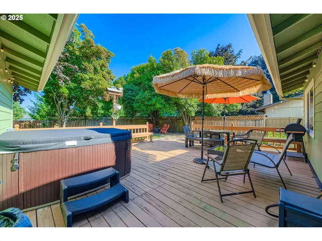 a view of outdoor space with seating