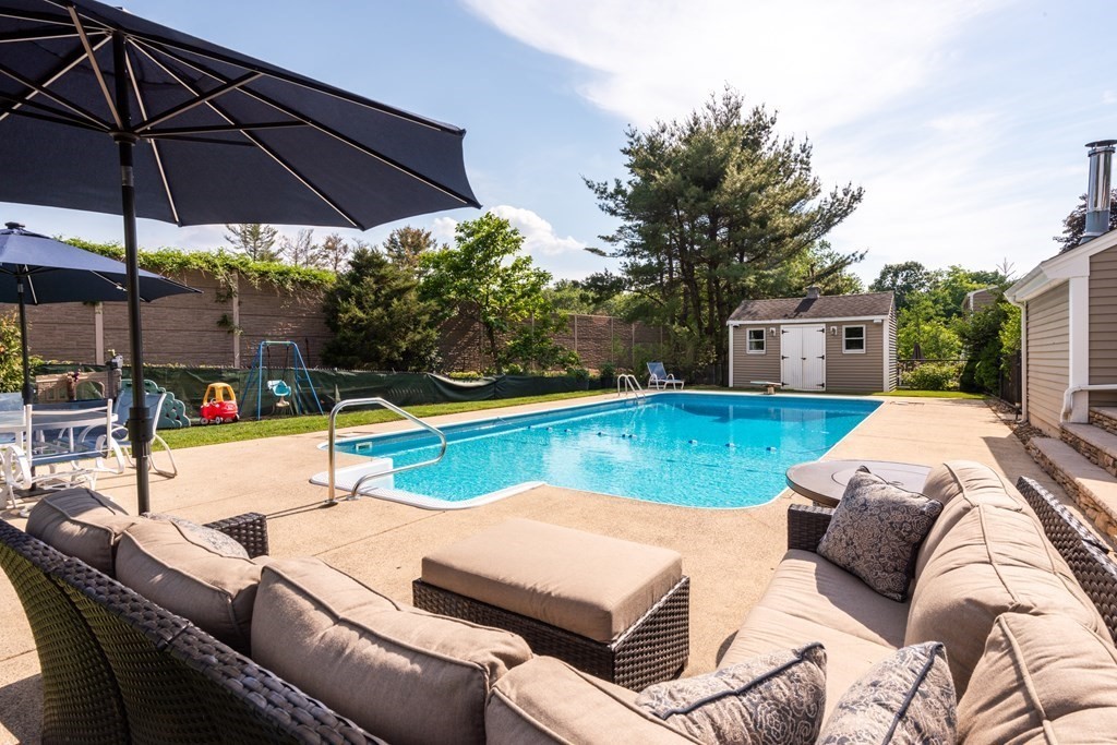 8 Pyburn Road Lynnfield, MA 01940 - Photo 32 of 35 a view of swimming pool with seating area and furniture