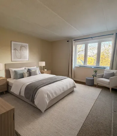 an empty room with a window