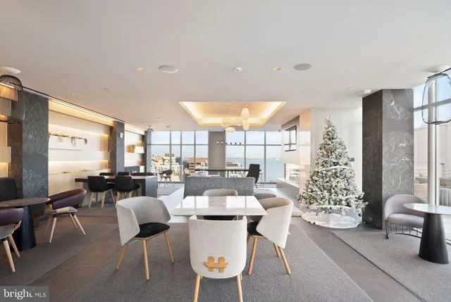 a view of a terrace with furniture