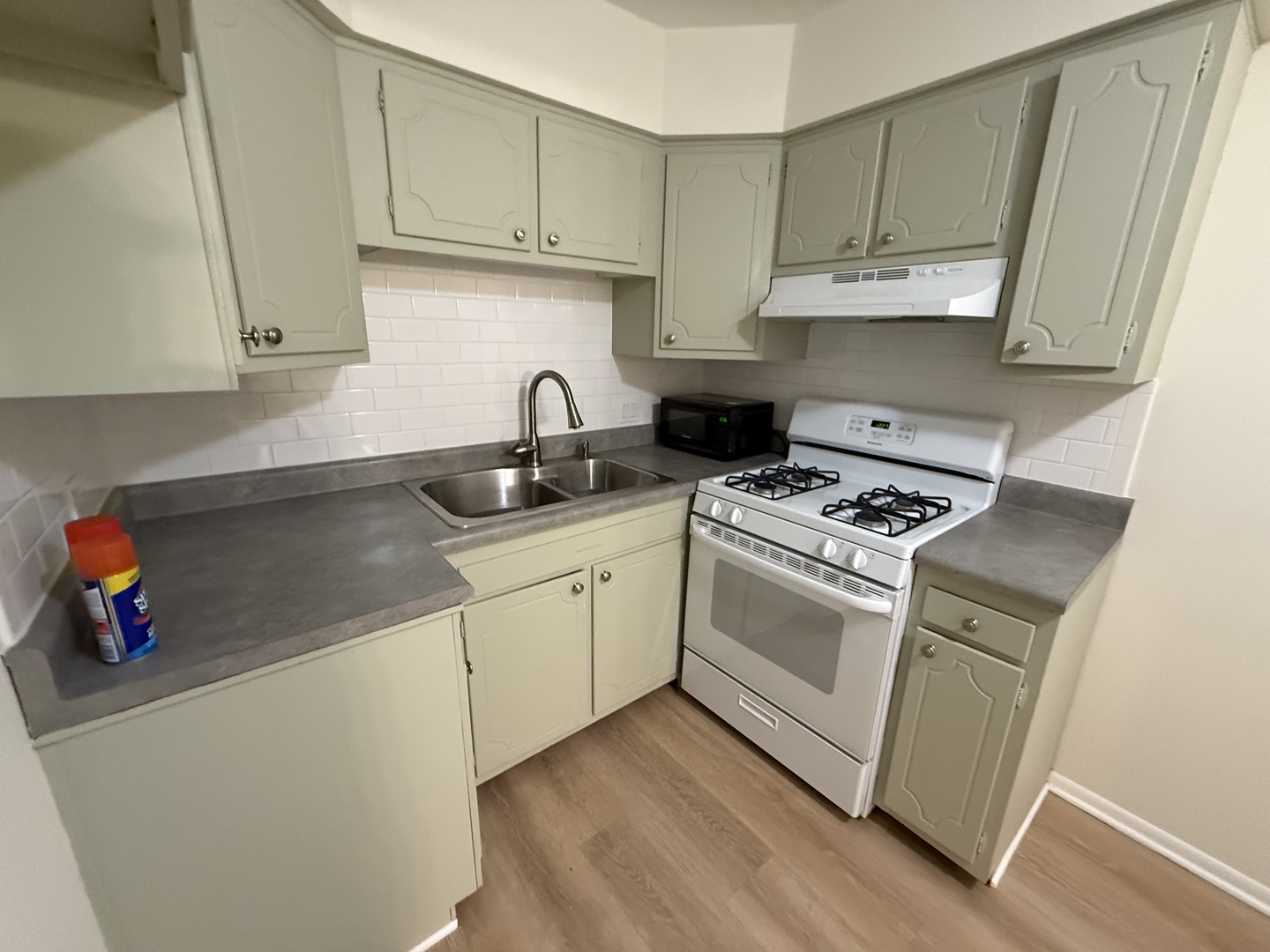 1039 College Avenue, Unit 2E Wheaton, IL 60187 - Photo 16 of 18 a kitchen with cabinets appliances and a sink