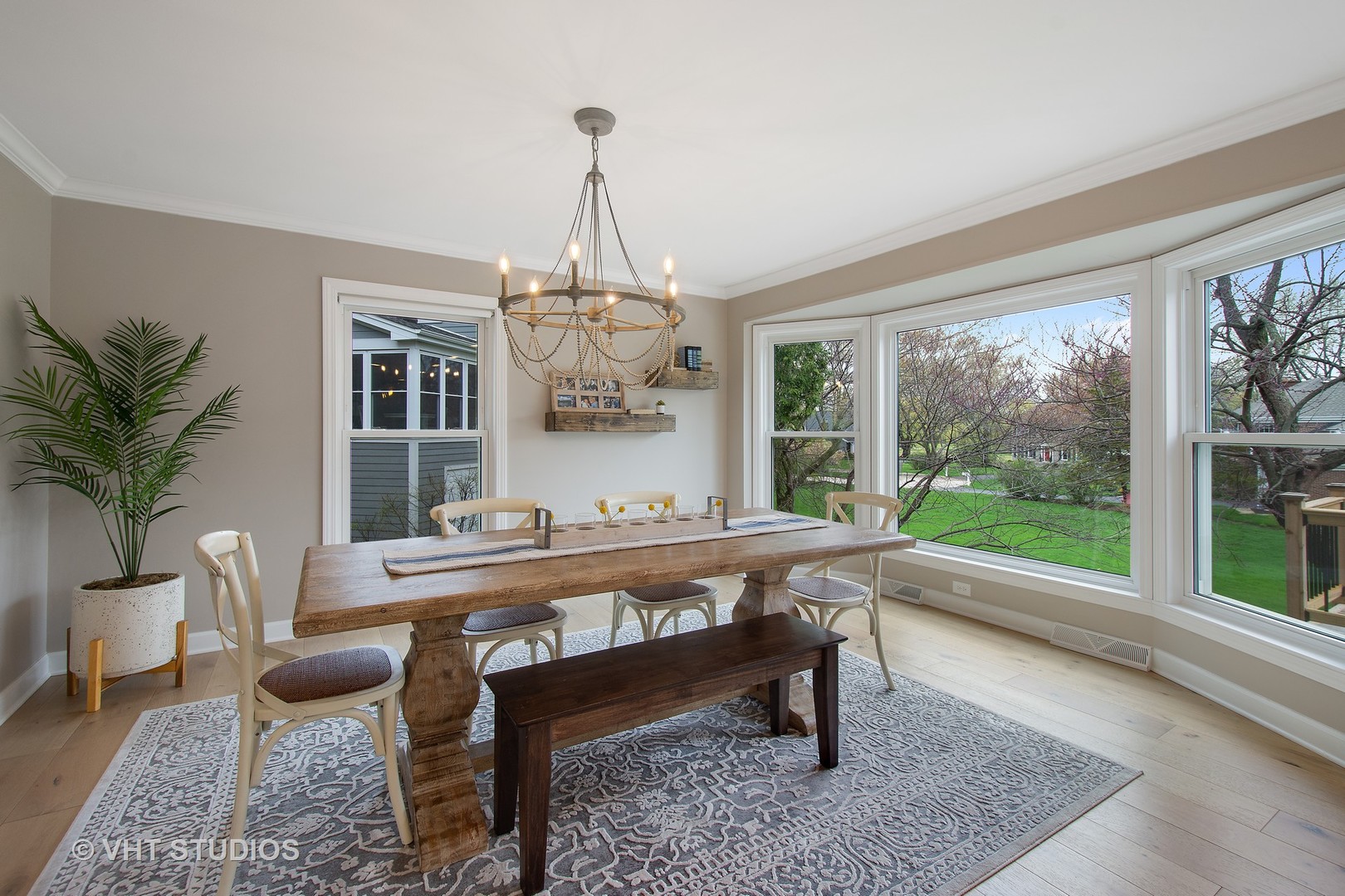 415 North Valley Road Barrington, IL 60010 - Photo 6 of 36 a view of a dining room with furniture window and wooden floor