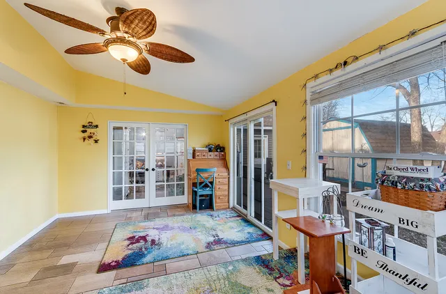 a very nice looking room with a large window