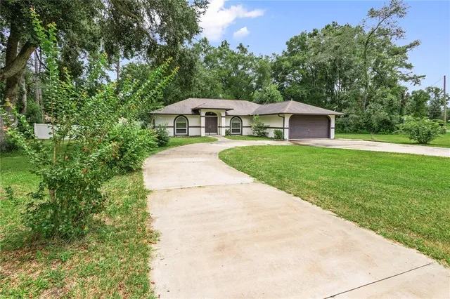 a view of a green yard