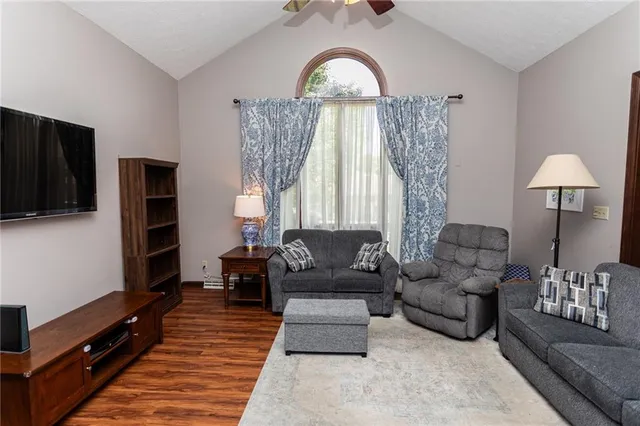 a living room with furniture and a couch