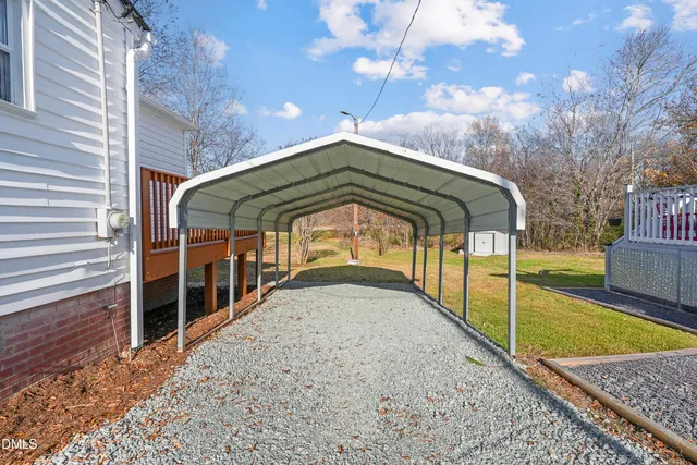a view of swimming pool with an outdoor seating