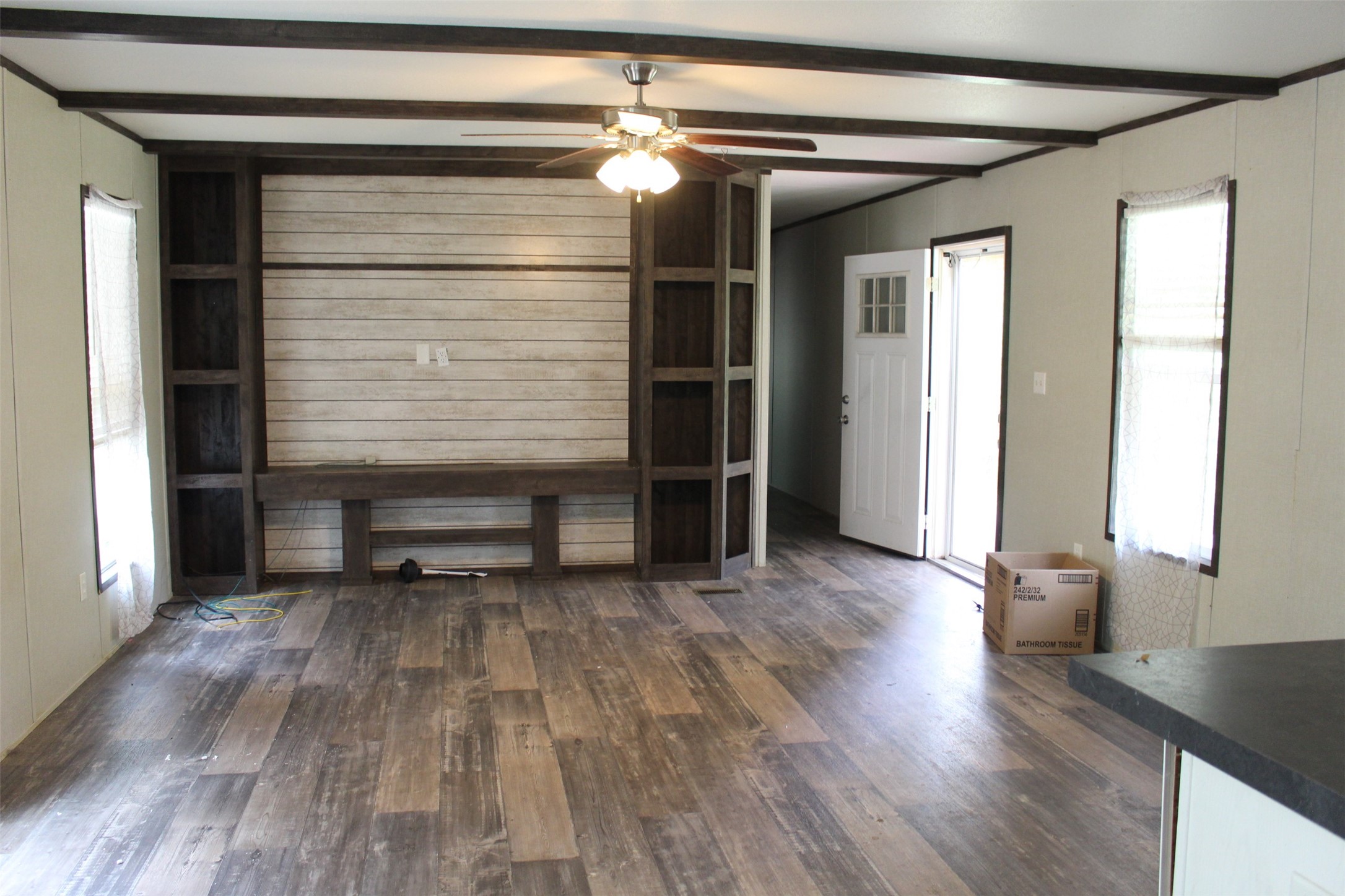 555 Beaver Run Grapeland, TX 75844 - Photo 6 of 21 a view of empty room with wooden floor and fan