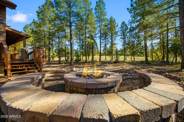 a view of a patio with table and chairs and wooden floor