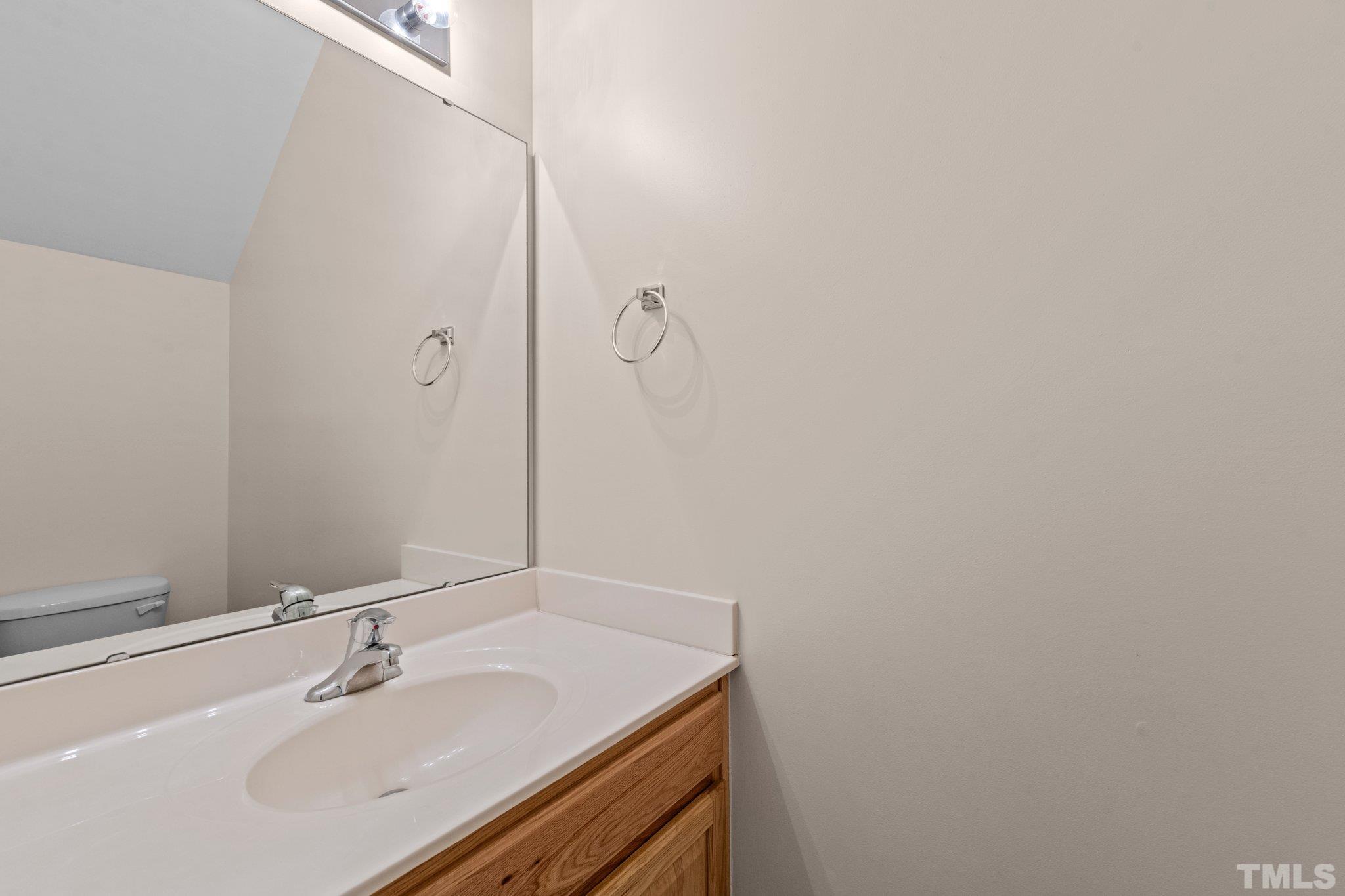 1413 Shady Rise Glen Raleigh, NC 27603 - Photo 28 of 39 a bathroom with a sink and a mirror
