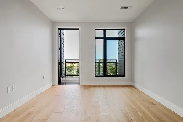 an empty room with a window