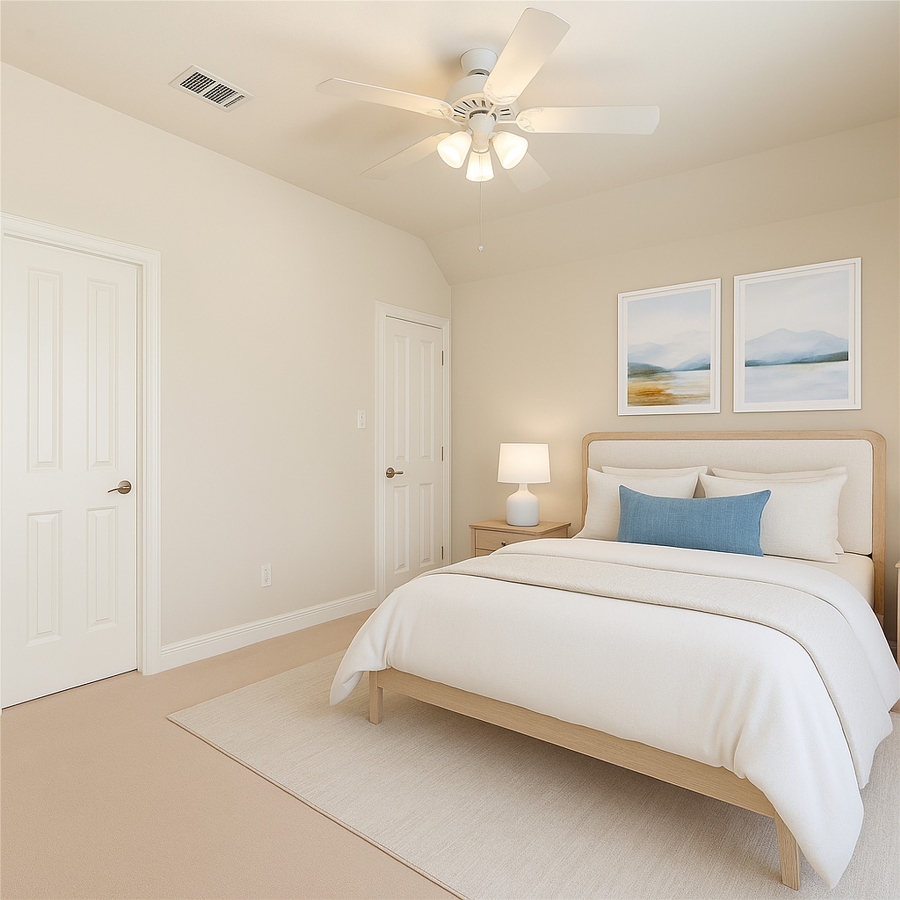 316 Lakefront Drive Point Venture, TX 78645 - Photo 23 of 40 a bedroom with a bed and a ceiling fan
