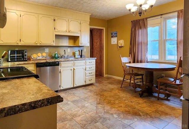 a kitchen with stainless steel appliances granite countertop a stove top oven a sink dishwasher and cabinets with wooden floor