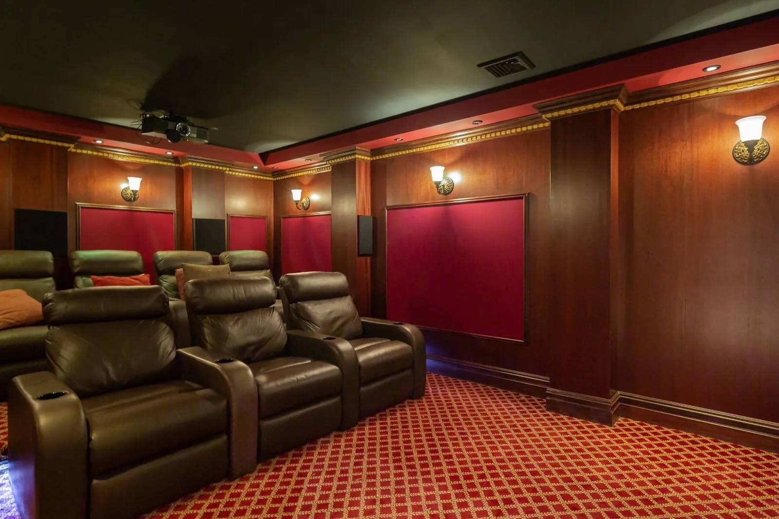 335 Water Mill Water Mill, NY 11976 - Photo 32 of 45 a media room with lots of chairs and a projector