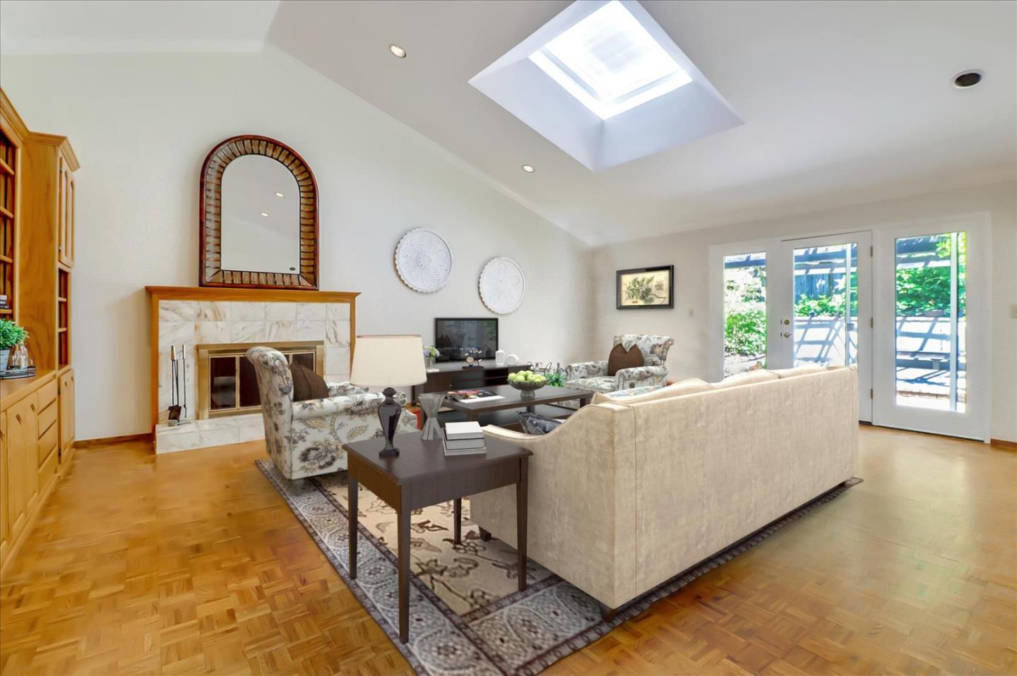 1262 Chateau Drive San Jose, CA 95120 - Photo 8 of 57 a living room with furniture a fireplace and a large window