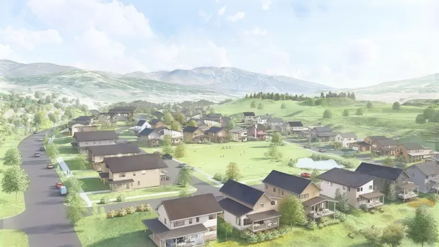 a view of a city with an ocean