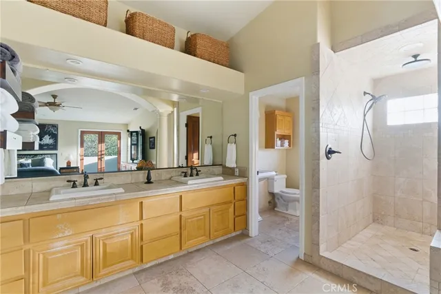 a view of a trees in a yard