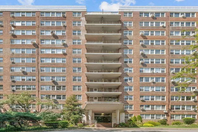 a front view of a building