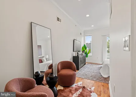 a living room with furniture