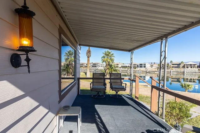 a balcony with furniture