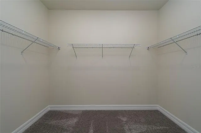 a view of an empty walk in closet