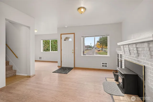 an empty room with a window