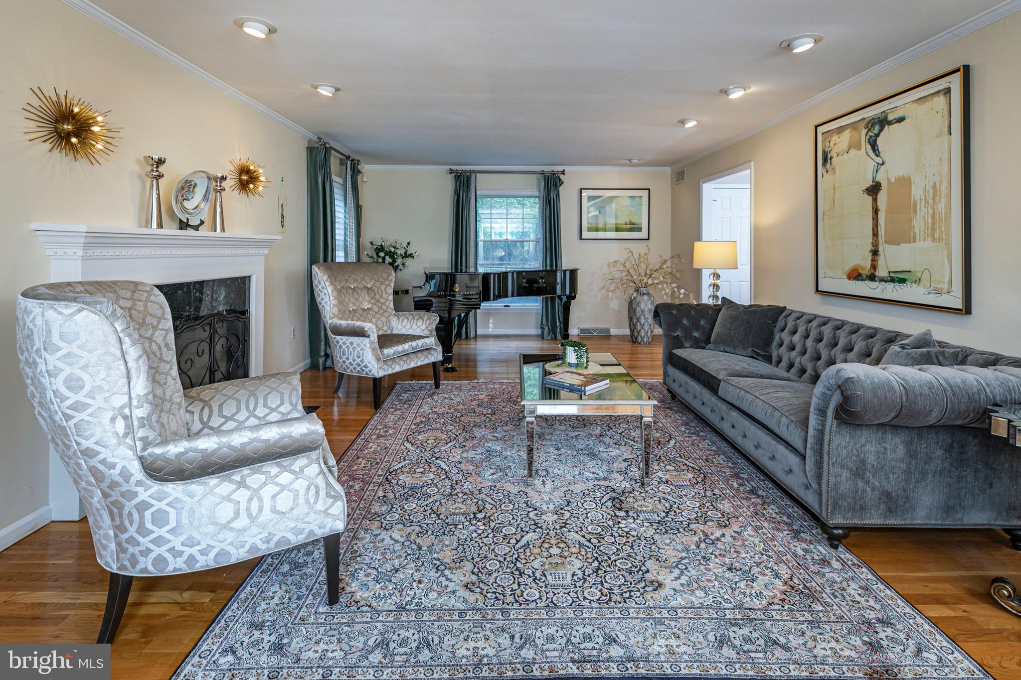 8 Winfield Road Princeton, NJ 08540 - Photo 8 of 52 a living room with furniture and a fireplace