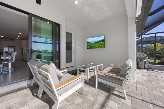 a outdoor living space with furniture