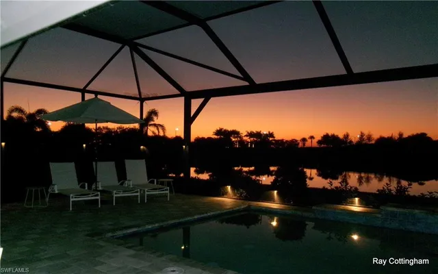 a view of an outdoor sitting area