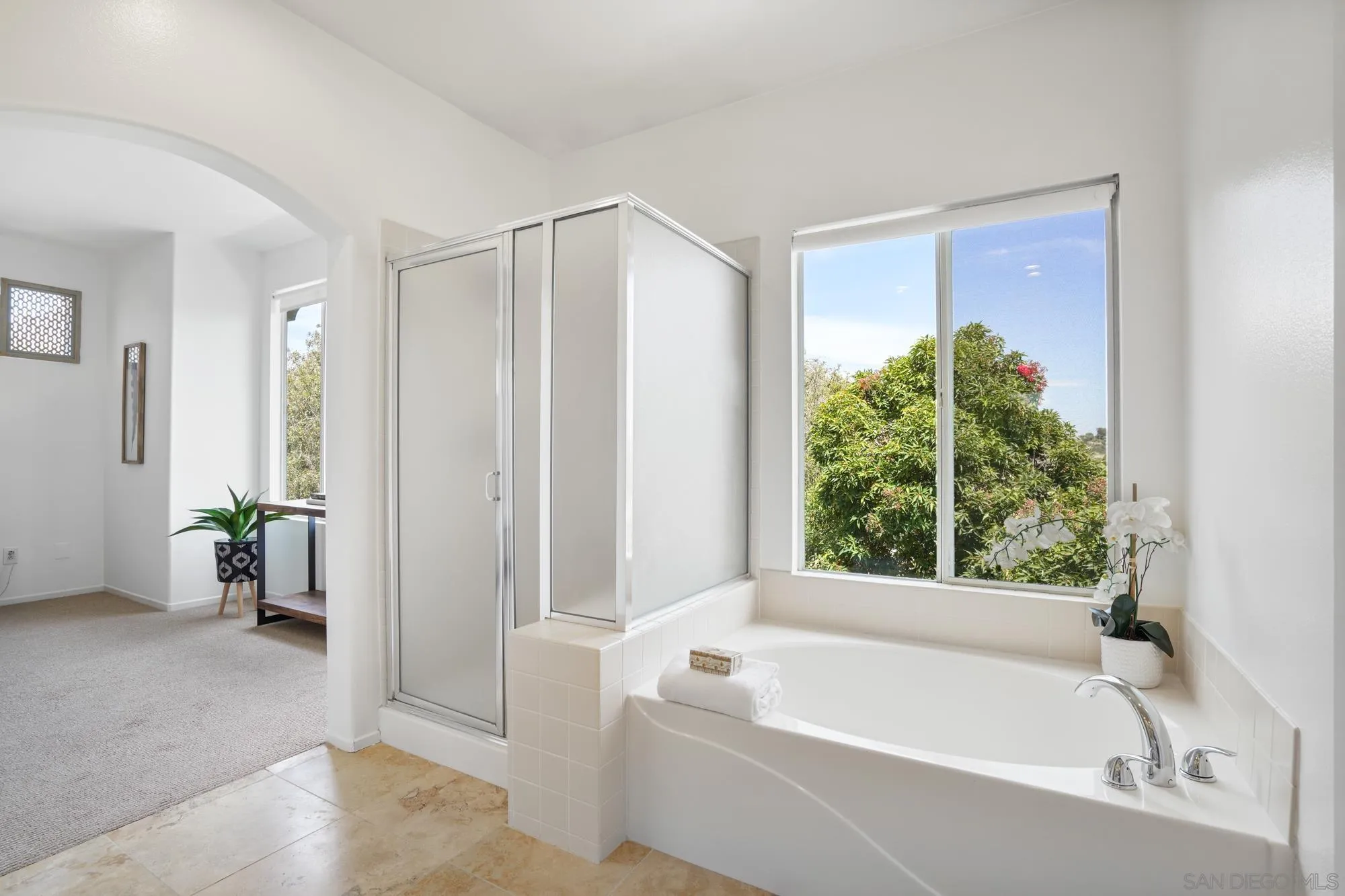 1137 Pacifica Place Encinitas, CA 92024 - Photo 23 of 31 a bathroom with a bathtub and shower