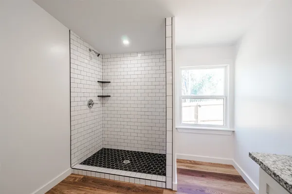 a bathroom with a shower