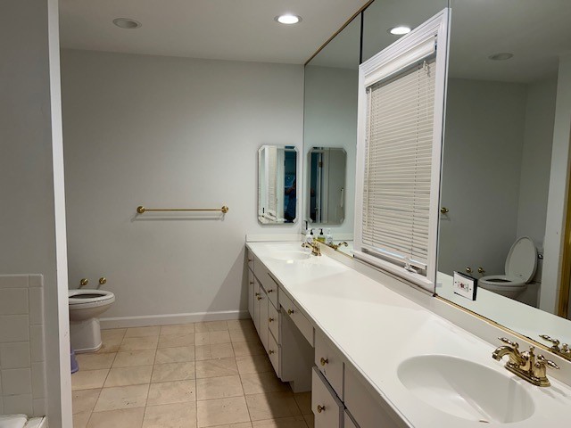 269 Locust Road Winnetka, IL 60093 - Photo 10 of 26 a bathroom with a sink a toilet and mirror